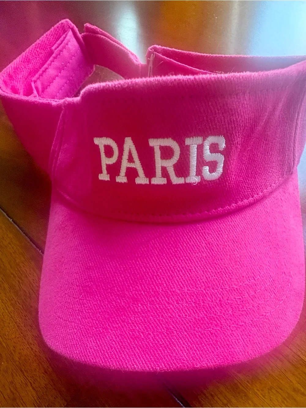 Women's Pink 'PARIS' Embroidered Visor - Casual Sun Hat